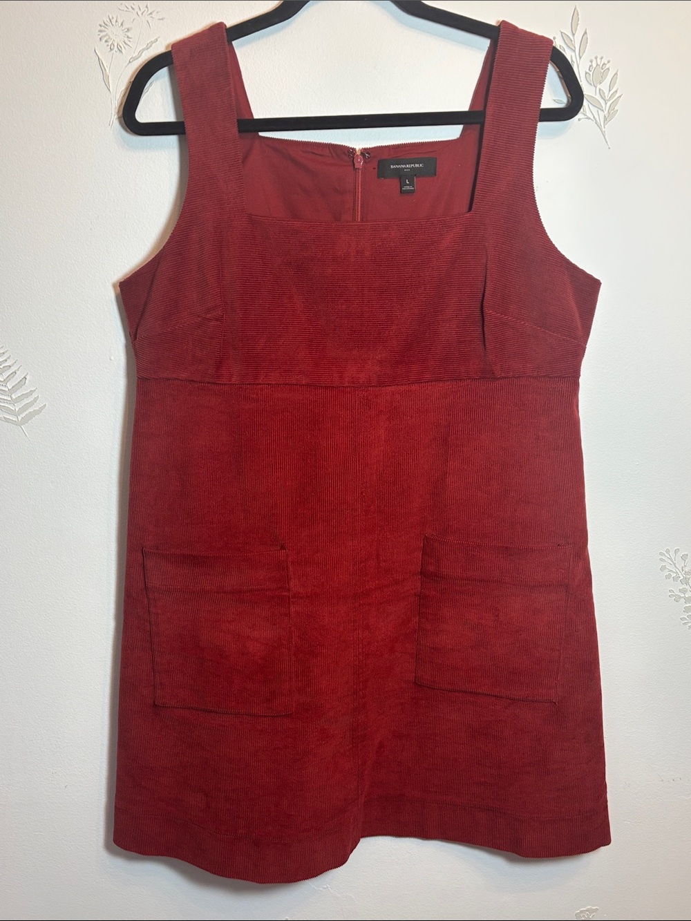 Banana Republic Deep Burgundy Corduroy Pinafore Dress